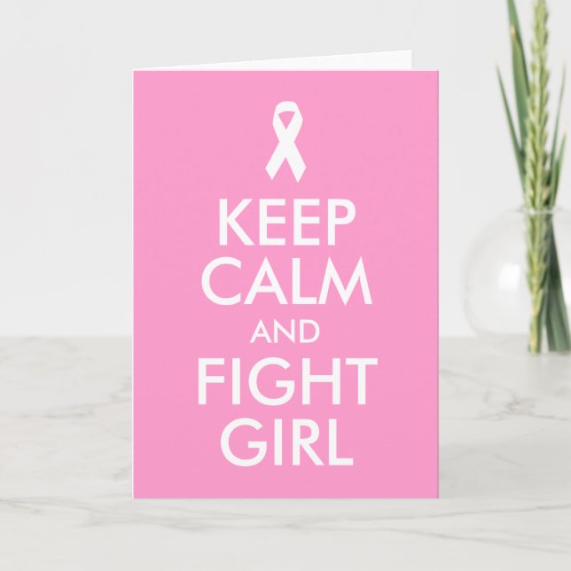 Keep Calm and Fight Girl Card (Front)