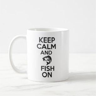 keep calm and fish on coffee mug
