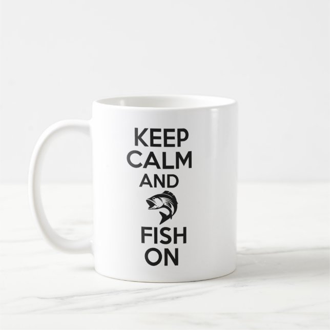 keep calm and fish on coffee mug (Left)