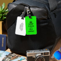 Keep calm and fly away funny neon green travel