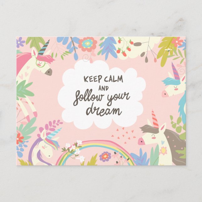Keep Calm And Follow Your Dreams Postcard (Front)