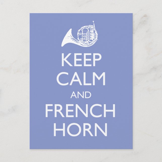 Keep Calm and French Horn Postcard (Front)