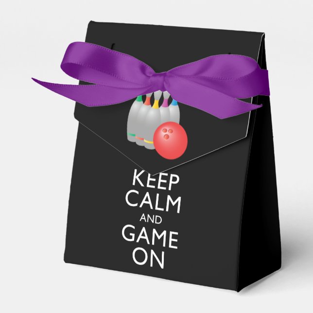 KEEP CALM AND GAME ON - Bowling Favor Box (Front Side)
