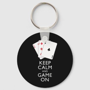 KEEP CALM AND GAME ON - Card Games Keychain