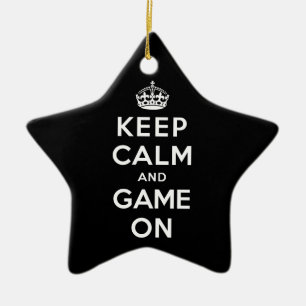 Keep Calm and Game On Ceramic Ornament