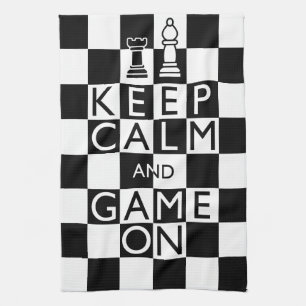KEEP CALM AND GAME ON - Chess Kitchen Towel