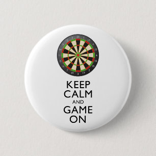 KEEP CALM AND GAME ON - Dart Board 2 Inch Round Button