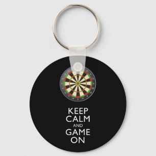 KEEP CALM AND GAME ON - Dart Board Keychain