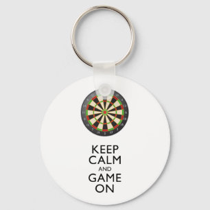 KEEP CALM AND GAME ON - Dart Board Keychain