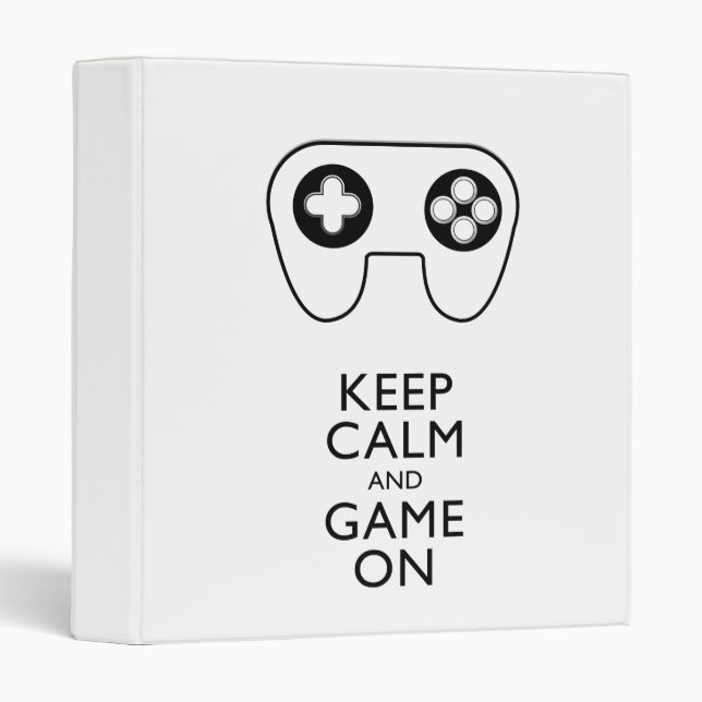 KEEP CALM AND GAME ON - Game pad Binder (Front/Spine)
