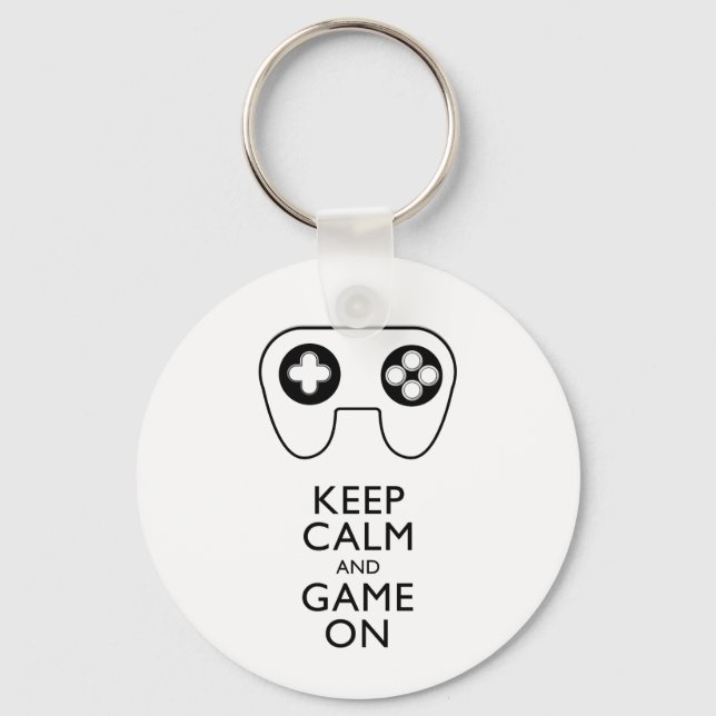 KEEP CALM AND GAME ON - Game pad Keychain (Front)