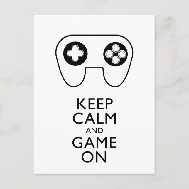 KEEP CALM AND GAME ON - Game pad Postcard (Front)