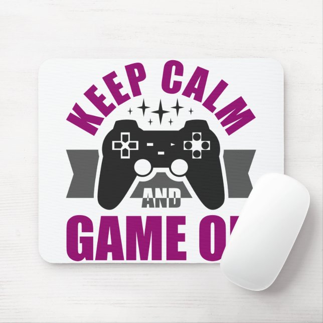 Keep calm and game on gaming  mouse pad (With Mouse)