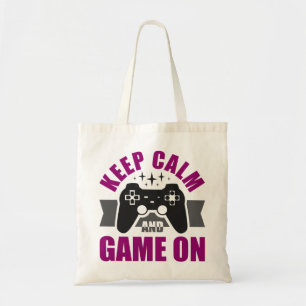 Keep calm and game on gaming tote bag