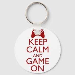 Keep Calm and Game On Keychain