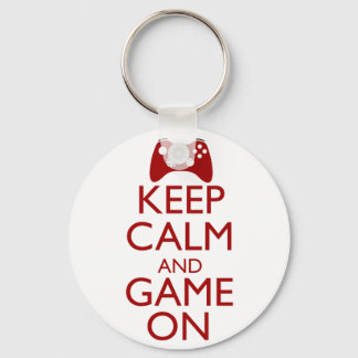Keep Calm and Game On Keychain