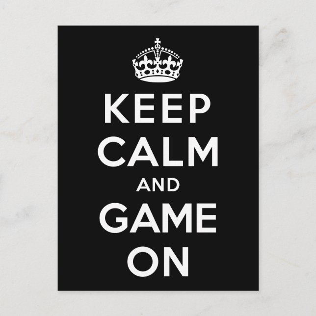 Keep Calm and Game On Postcard (Front)