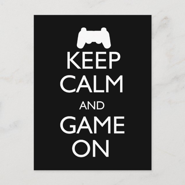 Keep Calm and Game On Postcard (Front)