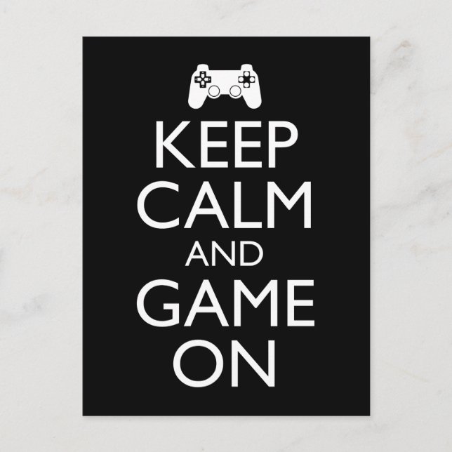 Keep Calm And Game On Postcard (Front)