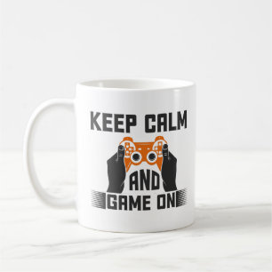 Keep Calm and Game On Typography Gaming Coffee Mug