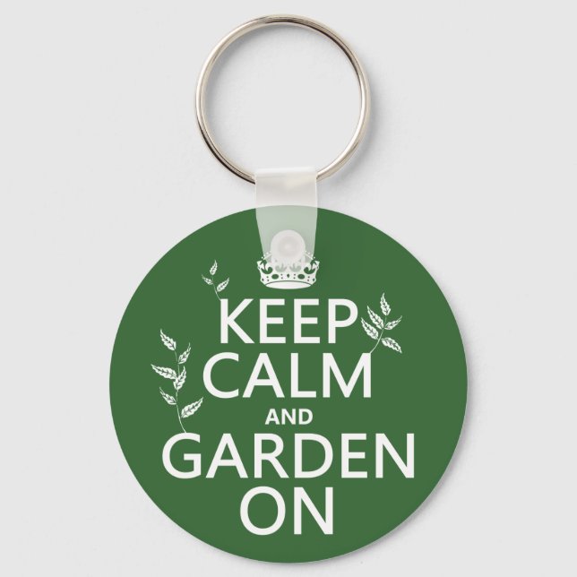 Keep Calm and Garden On - All Colours Keychain (Front)