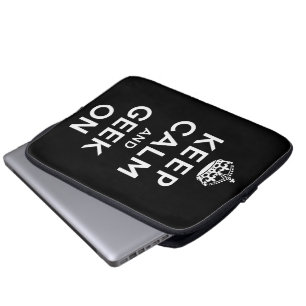 Keep Calm and Geek On Laptop Sleeve