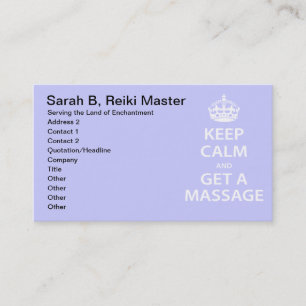 Keep Calm and Get a Massage Appointment Card