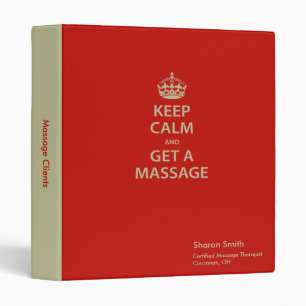 Keep Calm and Get a Massage Binder