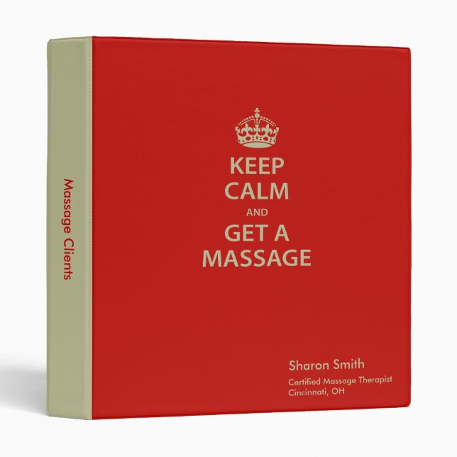 Keep Calm and Get a Massage Binder (Front/Spine)