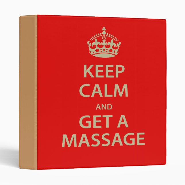 Keep Calm and Get a Massage Binder (Front/Spine)