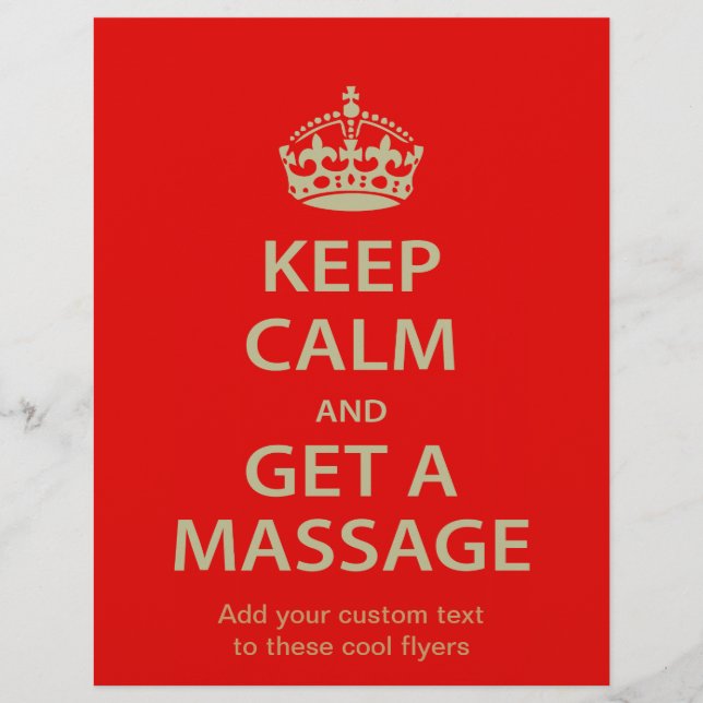 Keep Calm and Get a Massage Flyer (Front)