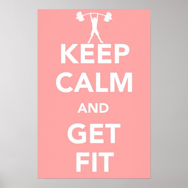 "Keep Calm And Get Fit" Small Poster - 999RW (Front)