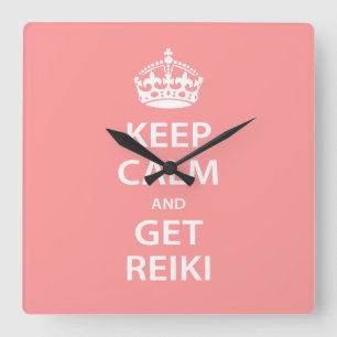 Keep Calm and Get Reiki Square Wall Clock