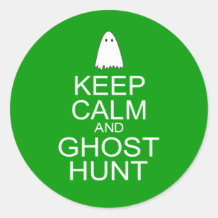 Keep Calm and Ghost Hunt (Parody) Classic Round Sticker