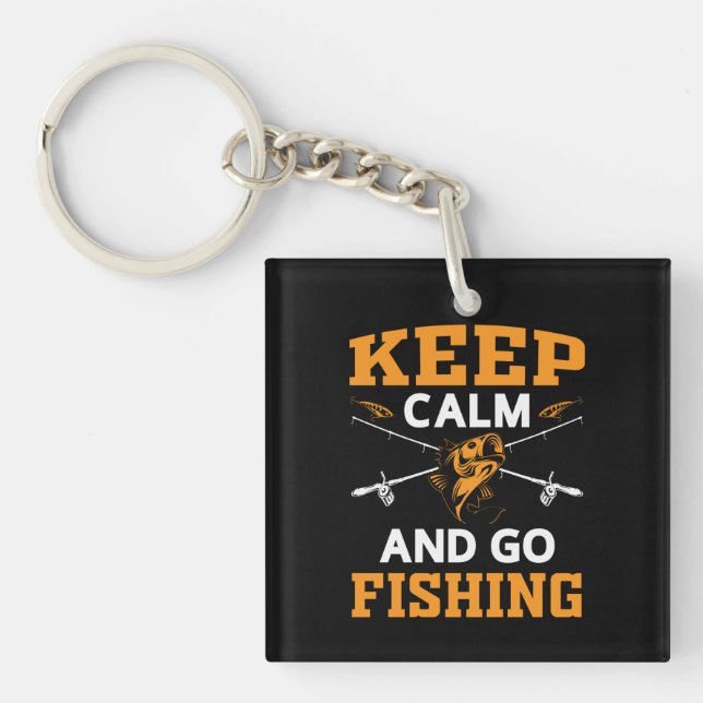 Keep Calm And Go Fishing Mouse Pad Classic Round S Keychain (Front)