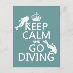 Keep Calm and Go (scuba) Diving (all colours) Postcard