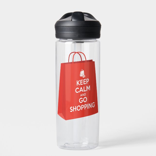 Keep Calm and Go Shopping (bag2) Water Bottle (Front)