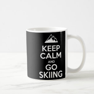 Keep calm and go skiing funny skier  coffee mug