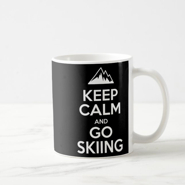 Keep calm and go skiing funny skier  coffee mug (Right)