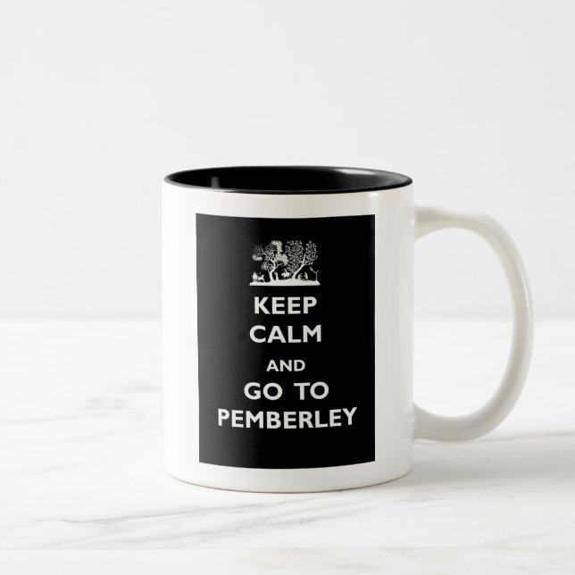 Keep Calm And Go To Pemberley Two-Tone Coffee Mug (Right)