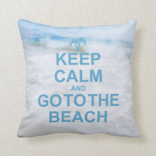 Keep Calm And Go To The Beach Throw Pillow