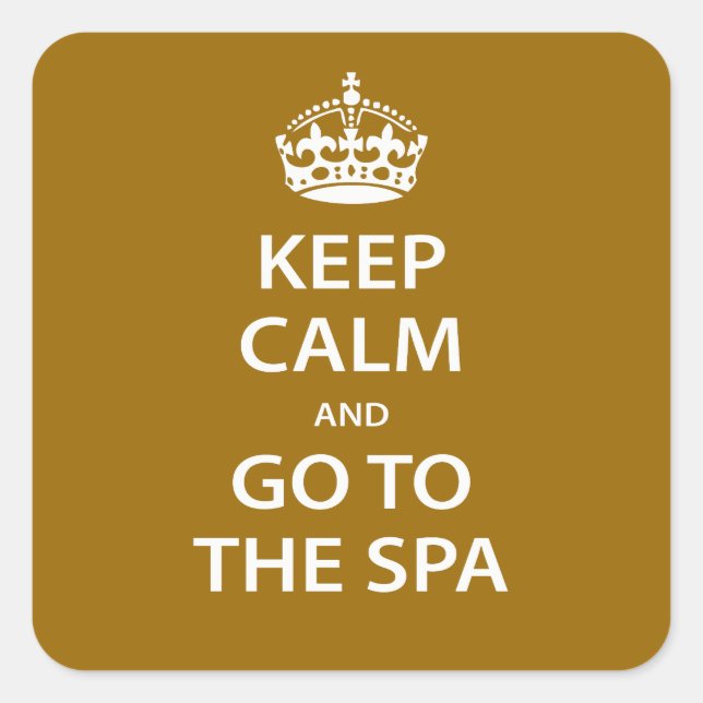 Keep Calm and Go To the Spa Square Sticker (Front)