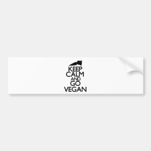 Keep calm and go vegan bumper sticker