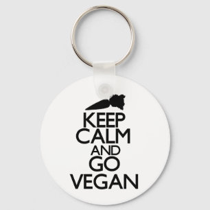 Keep calm and go vegan keychain