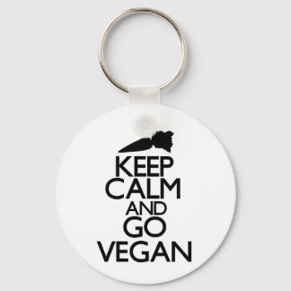 Keep calm and go vegan keychain