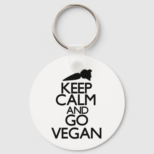 Keep calm and go vegan keychain (Front)