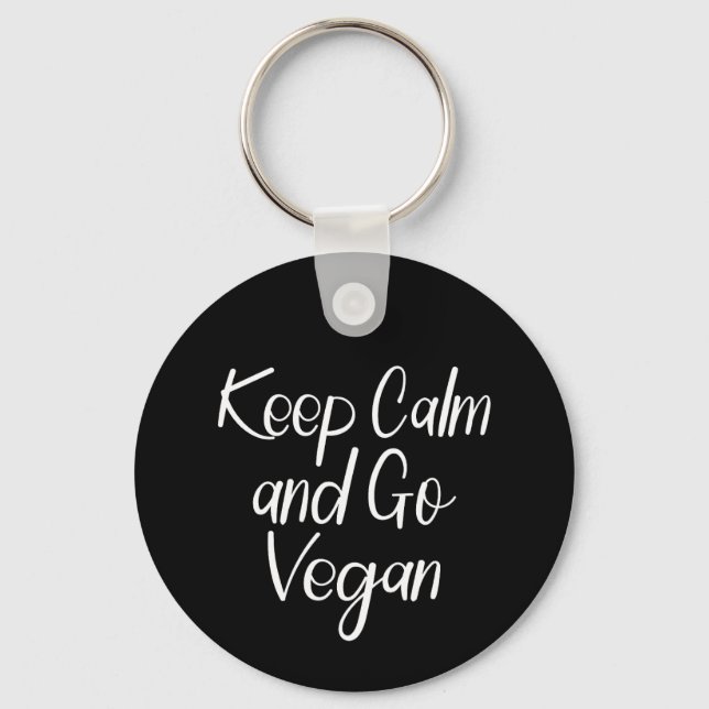 Keep Calm and Go Vegan Keychain (Front)