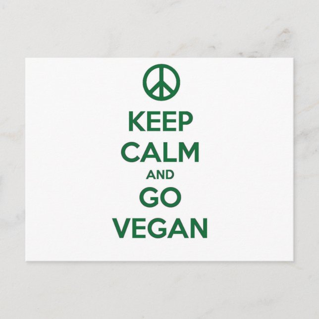 Keep Calm and GO VEGAN Postcard (Front)