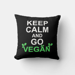 Keep Calm And Go Vegan Throw Pillow