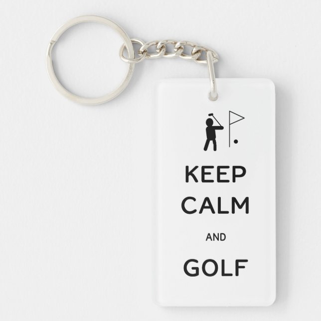 Keep Calm and Golf Keychain (Front)